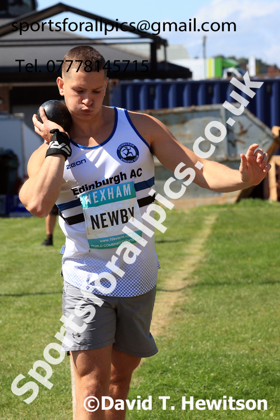 Decathlon shot putt, 2025 EAP International Combined Events, Hexham, Northumberland.  Photo: David T. Hewitson/Sports for All Pics